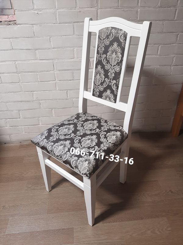 Стілець ФАРАОН / білий / Вена Сірий Графіт