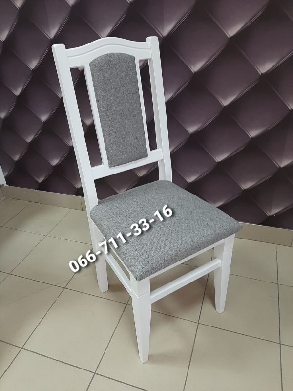 Стілець ФАРАОН / білий / Сірий Однотон