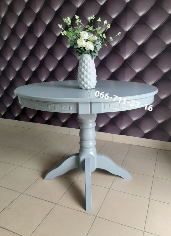 Стіл КАРПАТИ / круглий / сірий-7045