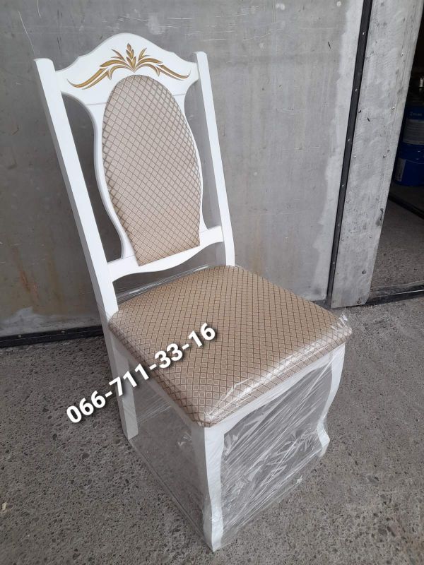 Стілець СЕНАТОР / білий+патина / Ромб pln-2